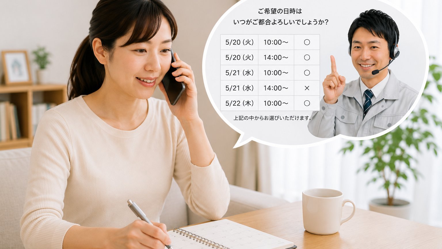 施工日候補をご提示し、施工日を決定