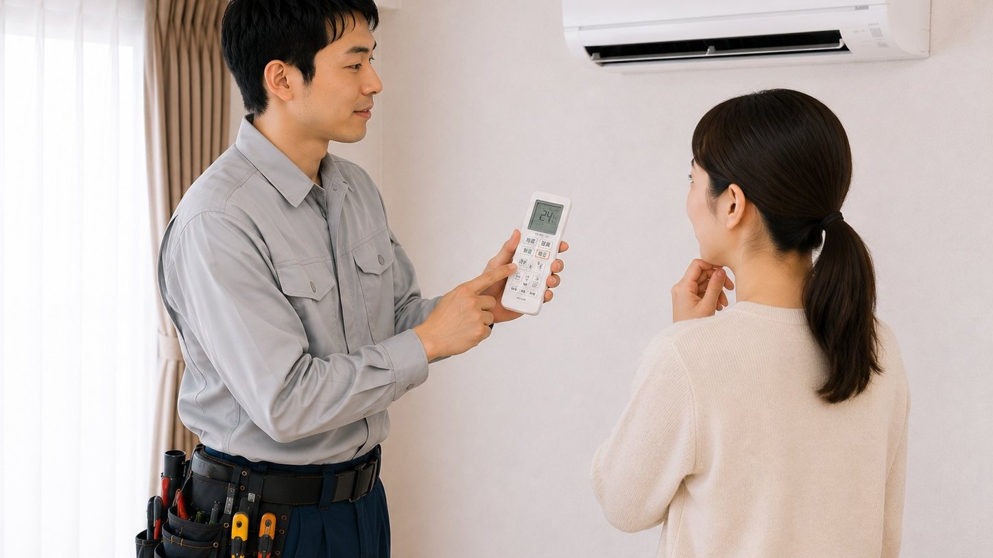 リモコンの使い方をお客様にご説明